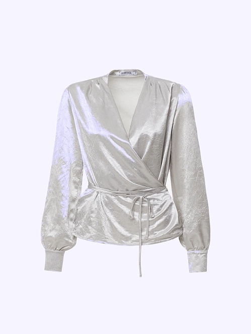 Блуза из жатого атласа POMPA